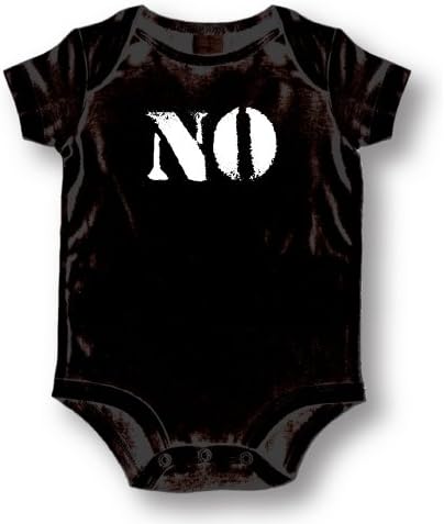 Attitude Rompers "No" Baby Romper, Black, 6 Months