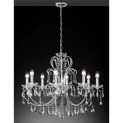 WOFI5 Wofi Deckenkrone, 8-flammig, &oslash; 75 cm, Abh&auml;ngung 150 cm, chrom 5225.08.01.0000