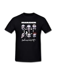 Apparel: Drong Mens Six Faces Rammstein Band Sehnsucht Poster T-Shirt XXXL Black