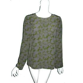 TORY BURCH Green Leaves L S Kerston Top