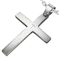 New Stainless Steel The Lords Prayer Cross Pendant With Spanish Scripture & Free Chain - Length 60cms - Free Delivery + Gift Packaging Included!
