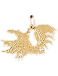Dazzlers Solid 14k Gold Rooster Charm Pendant Available in three colors from jewelsberry (weights: 1.1 grams only)