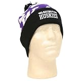 Washington University Huskies Cuffed Ball Top Winter Knit Hat (Youth)