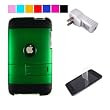 2-tone Rubberize Textured Hard Shell for the Apple Touch 2 Ipod Touch 3 Ipod Touch 64G Ipod Touch 8 Gb 16gb 32gb + Screen Protector + Cloth + Ipod Touch Home Wall USB Travel Charger (Green)