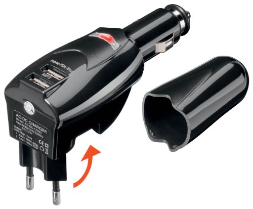 Wentronic KFZ-Adapter (2 in 1) mit 2x USB Buchsen und 110-240V Netzstecker Preisvergleich