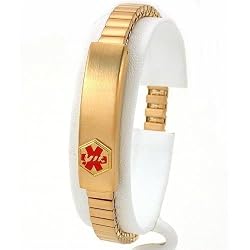 Medical ID Information Bracelet Gold Plated 7"