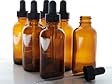 2oz Amber Glass Bottles for Essential Oils with Glass Eye Dropper - Pack of 6