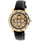 ADEE KAYE STAINLESS STEEL GOLD SKELETON AUTOMATIC MULTI FUNCTION WATCH