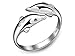 Jewelry Perfect shopping Women's Lovely Dolphin Ring 925 Sterling Silver Color Fashion Open Finger Rings