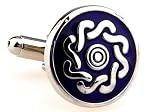 Blue Silver Celtic Knot Cufflinks Cuff Links Danish Waves of the Sea Cufflinks Cuff Links