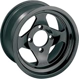 AMS Black Cast Aluminum Rear Wheel - 12x7, 4/110, 2+5 * , Material: Aluminum, Color: Black 0021270A-BLK