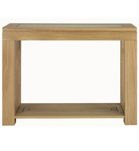 Oak & Glass Console Table