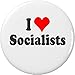 I Love Socialists 1.25â€ Button Pin Socialism Left Wing Progressive Leftist