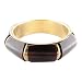 Natural Horn and Brushed Brass Bangle Bracelet - Brown