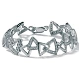 Diamond Platinum Over Sterling Silver Bracelet 7 1/2