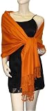 Apparel : Pure Pashmina Wrap Orange 3 Ply