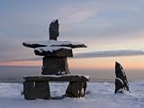 Inukshuk, Inuit Stone Landmark, Churchill, Hudson Bay, Manitoba, Canada Photographic Poster Print by Thorsten Milse, 9x12