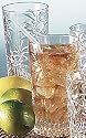 Embossed Palm Tree Highball Glasses Set of 4