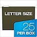Pendaflex Essentials Recycled Hanging Folders, Letter Size, Standard Green, 25 per Box (75705)