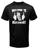 WELCOME TO AUSTRIA MAN FLIPPING BIRD FOR YOUR COUNTRY T SHIRT