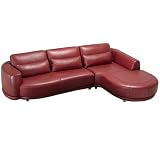 Modern Red Leather Sectional Sofa