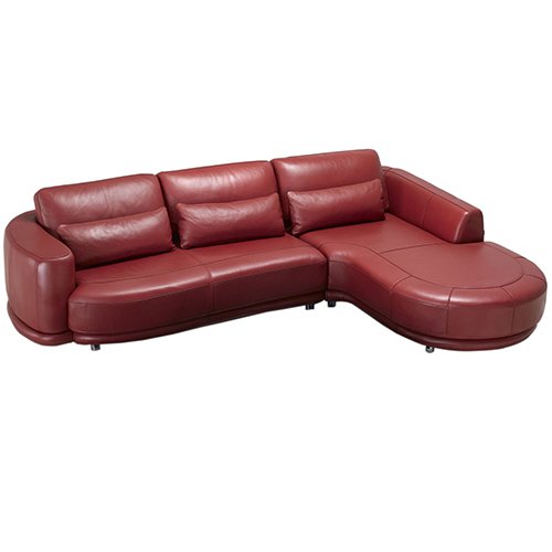 Modern Red Leather Sectional Sofa