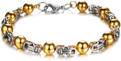 Old Rubin New Fashion Jewelry 316L Stainless Steel Men's Wrist Chain Bangle with Delicate Special Button