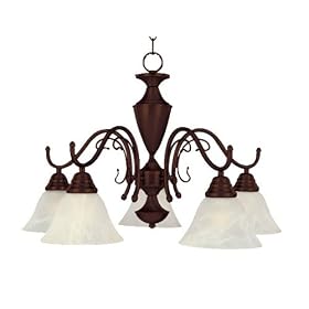 Newport Down Light Chandelier - Bronze/Marbled by