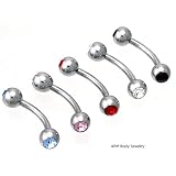 41EGCKPddnL._SL160_ Lot 14g Belly Button Navel Ring Body Jewelry Double Gem 8
