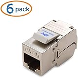 Cable Matters (6 Pack) RJ45 Cat6A Shielded Metal Keystone Jacks