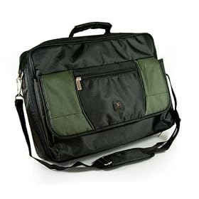 Tuff-Luv Hold-All notebook / netbook / laptop bag case 12″ – 15.4″ 13 / colour: Black/Green / Compatible with (Samsung NC20 / P210 / Q210 / Q310 / Q330 / X360)