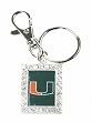 Licensed University of Miami Hurricanes Keychain with Rhinestones Fashion Jewelry
