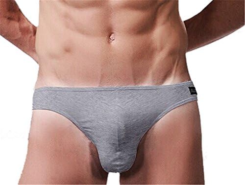Men's Bikini, Super Sexy Breathable Modal Low Rise Skinny Grey Small