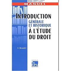 Introduction generale et histoire a l'etude du droit