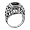 Sterling Silver Princess Cut Onyx Vine Signet Ring