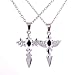 YAZILIND Jewelry Stainless Steel Double Angel Evil Wing Love Pendant Chain Couple Necklace Gift 17