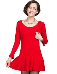 Sweater Acrylic/Nylon/Polyester/Wool Puff Sleeves  Dress