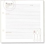 CR Gibson Family Recipe Memory Book Journal Page Refill, Pack of 40