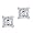 Princess Cut Square Diamond CZ Basket Set Silver Unisex Stud Earrings (5mm 0.75ct.)
