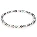 14K White Gold 10-11mm Baroque Multi Color Black, Blue, and Grey Freshwater Cultured Pearl Necklace AA Quality Pearls, 18 Inch