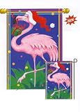 Garden Flag: Christmas Flamingo