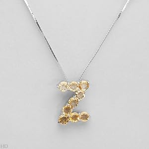 Necklace With 3.06ctw Genuine Citrines Crafted in 925 Sterling silver. Total item weight 5.0g Length 16in