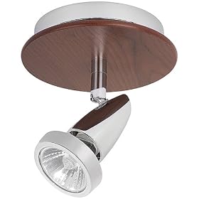 Click here to buy Globe New Mirage One-Light Flush Mount Ceiling Fixture with Dark Wood Backplate, Chrome... by Globe Electric.
