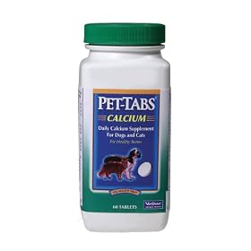 Pet-Tabs Cal Supplement for Dogs and Cats, 60 Tablets