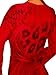 Funfash Plus Size Red Womens Top 3/4 Sleeve Flowy Tunic Dress Rhinestone Top Sweetheart Neckline, Ladies Tops and Blouses
