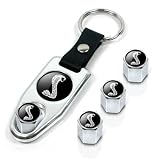 Ford Cobra Black Logo Wrench Keychain & Tire Valve Caps Set