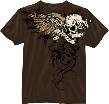 Black Ink Airborne Death From Above Brown T-shirt