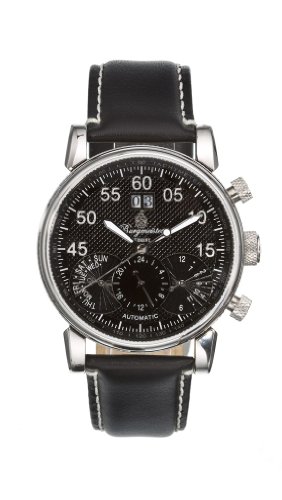 Burgmeister Montreal BM112-122 Herren Automatik Uhr Leder schwarz Tag/Datum/Monat/24h