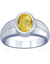 Platinum Oval Cut Yellow Sapphire Solitaire Ring