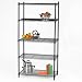 Office Products : Heavy Duty Wire Shelving Kit - 5 Shelf (Black) (72"H x 36"W x 18"D)